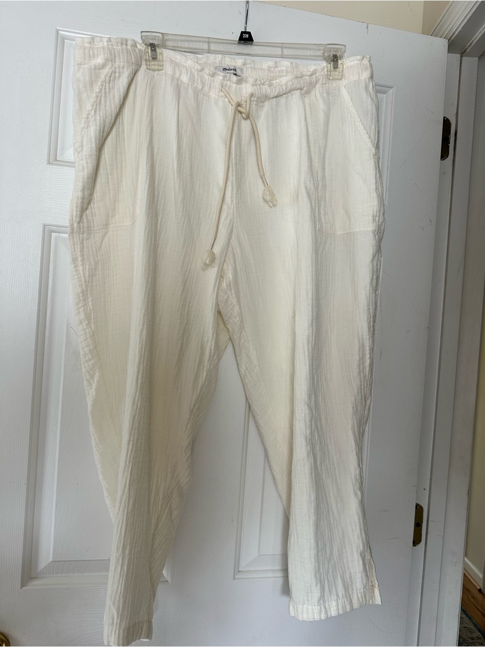 Madewel Off-White Drawstring Summer Beach Pants